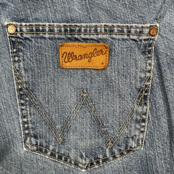 Wrangler Retro Slim Boot Jeans Men 38x30 Blue Cotton Cowboy Western Rodeo - Picture 9 of 10